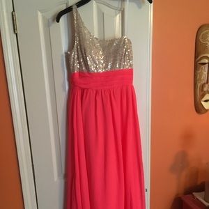 Pink and Gold Sequins Prom/Formal Dress